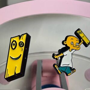 Brown Multicolor Accessories, 1PC Johnny&Plank Brooch Pin set, Cartoon Theme